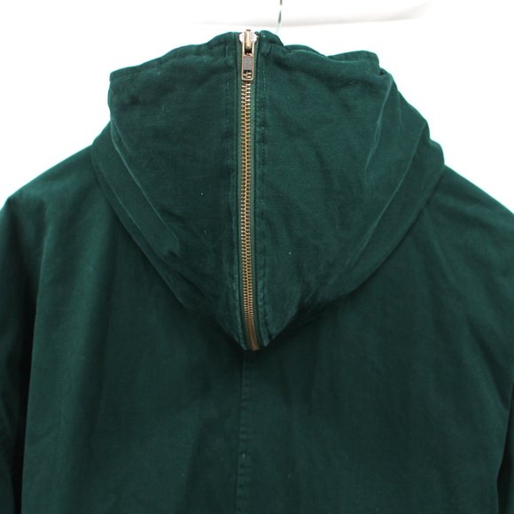 Eddie Bauer Insulated Goose Down Green Velour Hooded Parka Coat L Hunting Jacket - Picture 5 of 7